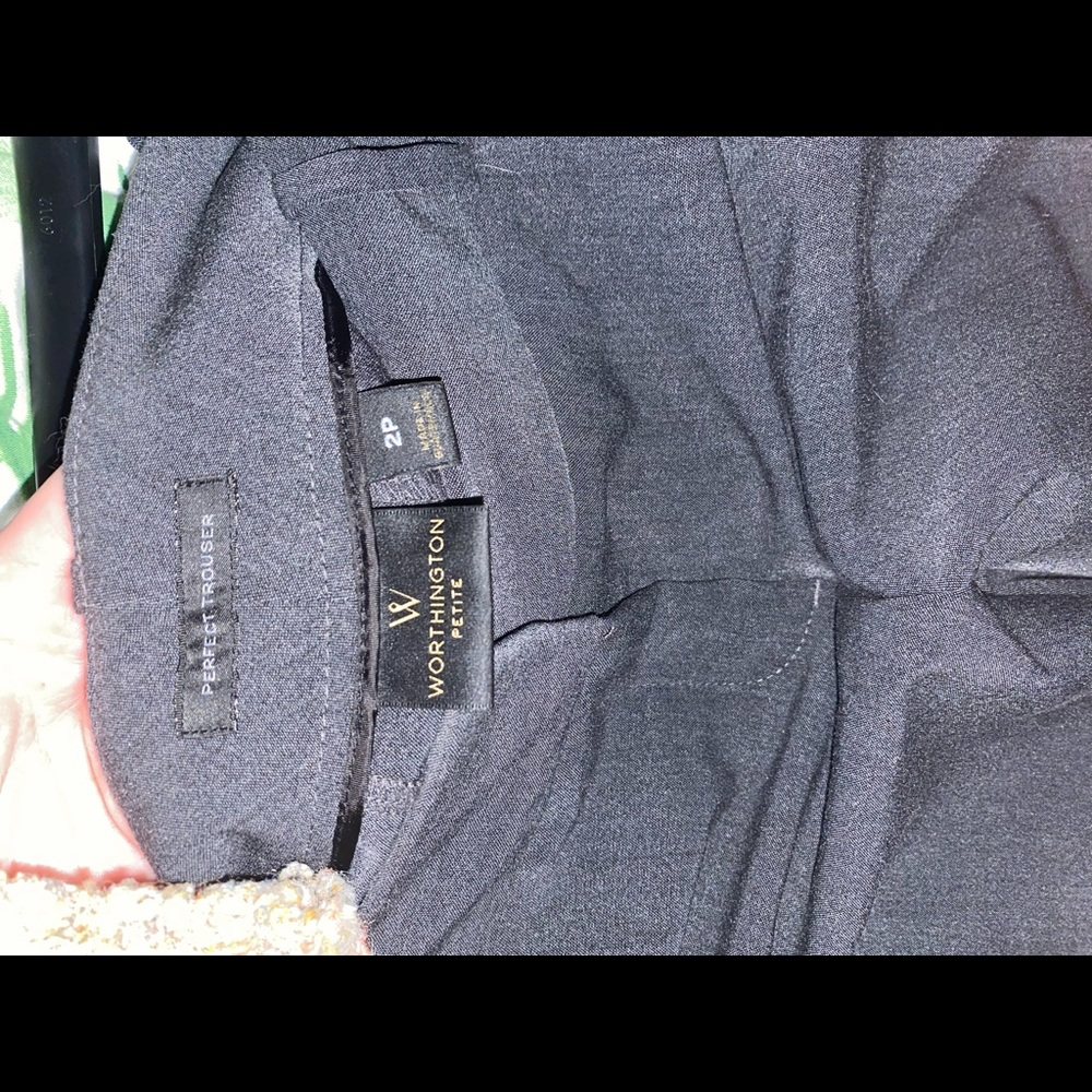 Grey work trousers worn once with slight wear and tear from cat. Minimal damage